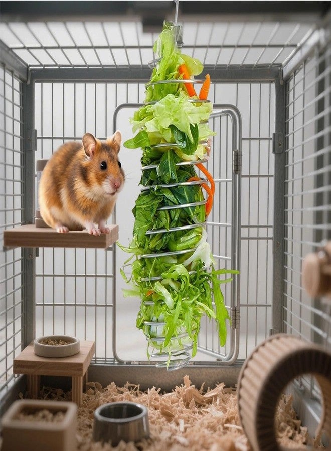 luchike 2Pcs Stainless Steel Rat Toys Rat Enrichment Toys Hamster Toy Hamster Cage Accessories Fancy Mice Cage Accessories Puzzle Toy Hanging Rodent Slow Feeder Bird Foraging for Parakeet - Image 3